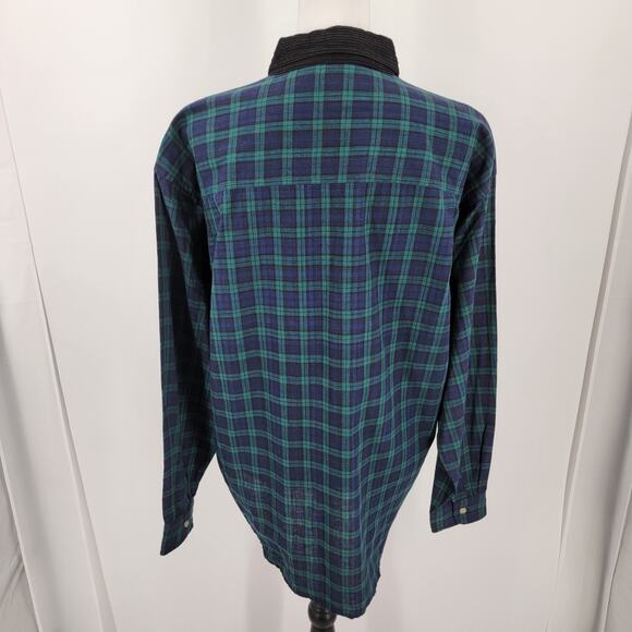 BSA Shirt Womens Large Plaid Blue Green Embroidered School Patches Teacher - Picture 2 of 12